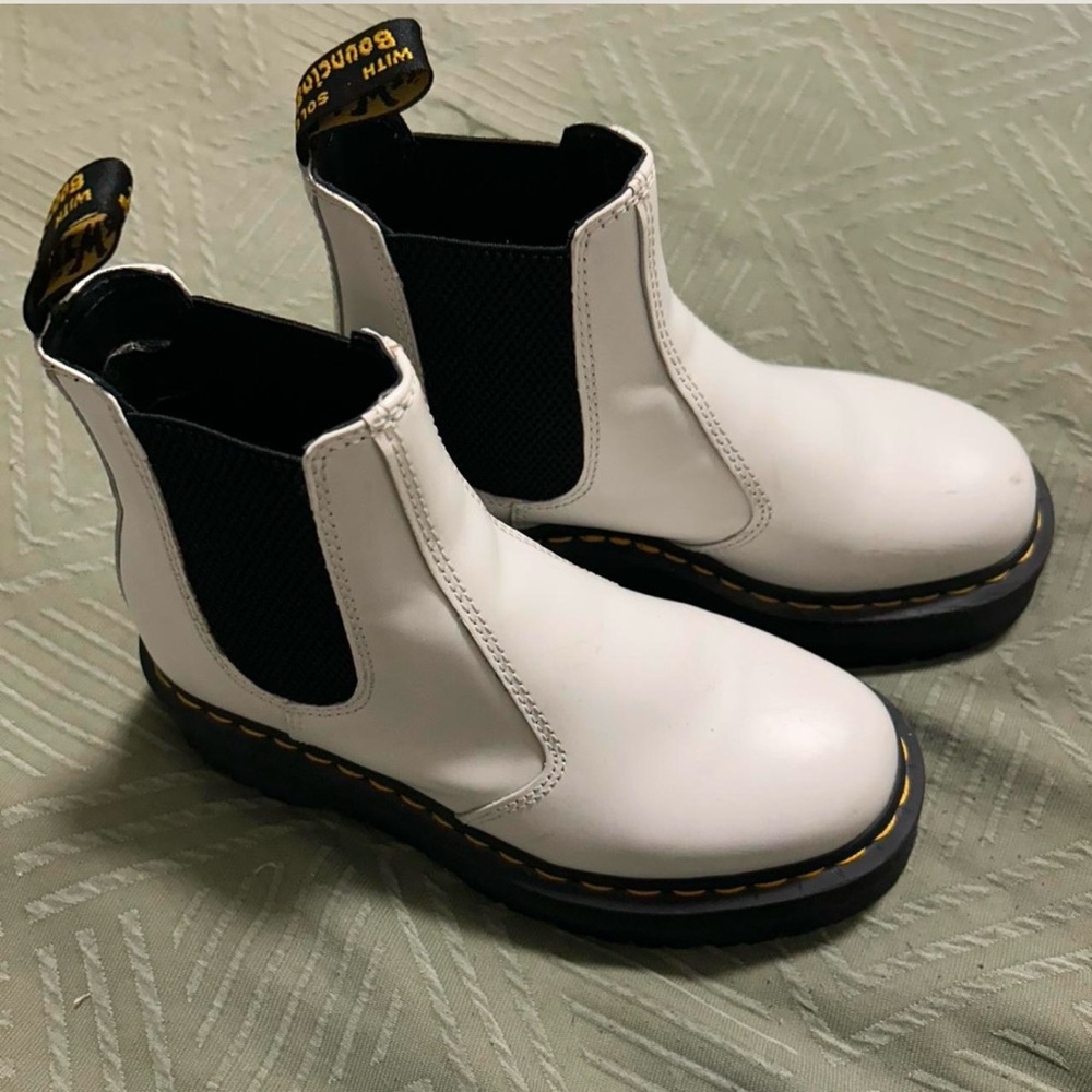 Dr. Martens White Chelsea Boots
